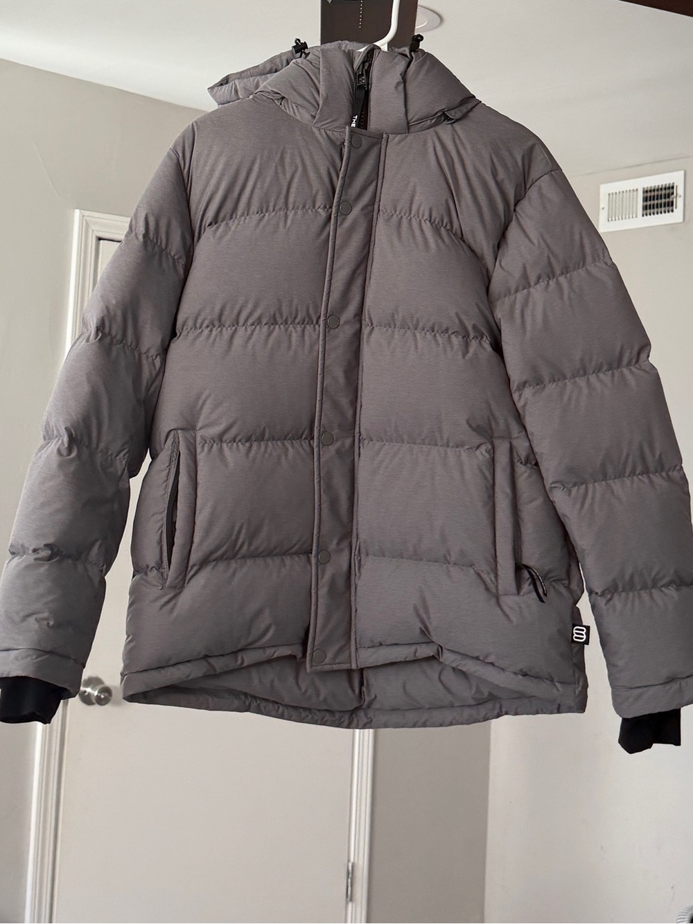 Aritzia Men's Hooded Puffer Jacket in Gray
